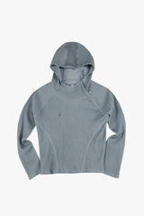 PIGMENT SLIM WAFFLE HOODIE / BLUE