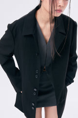 UNBALANCE COLLAR JACKET / BLACK