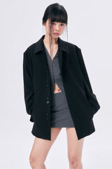 UNBALANCE COLLAR JACKET / BLACK