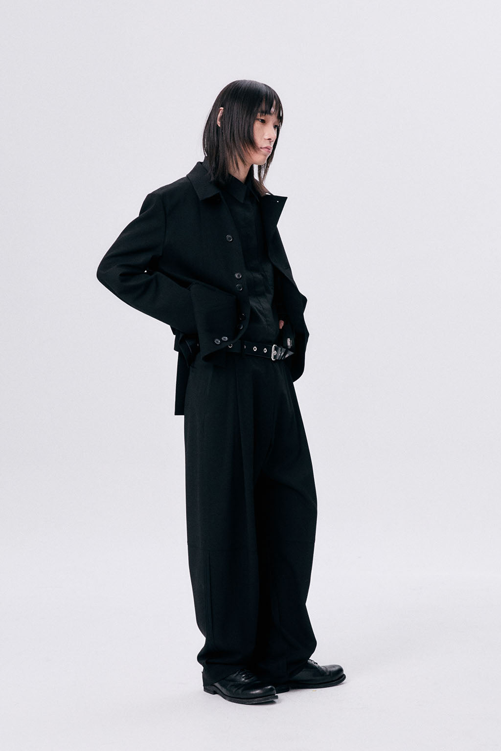 UNBALANCE COLLAR JACKET / BLACK