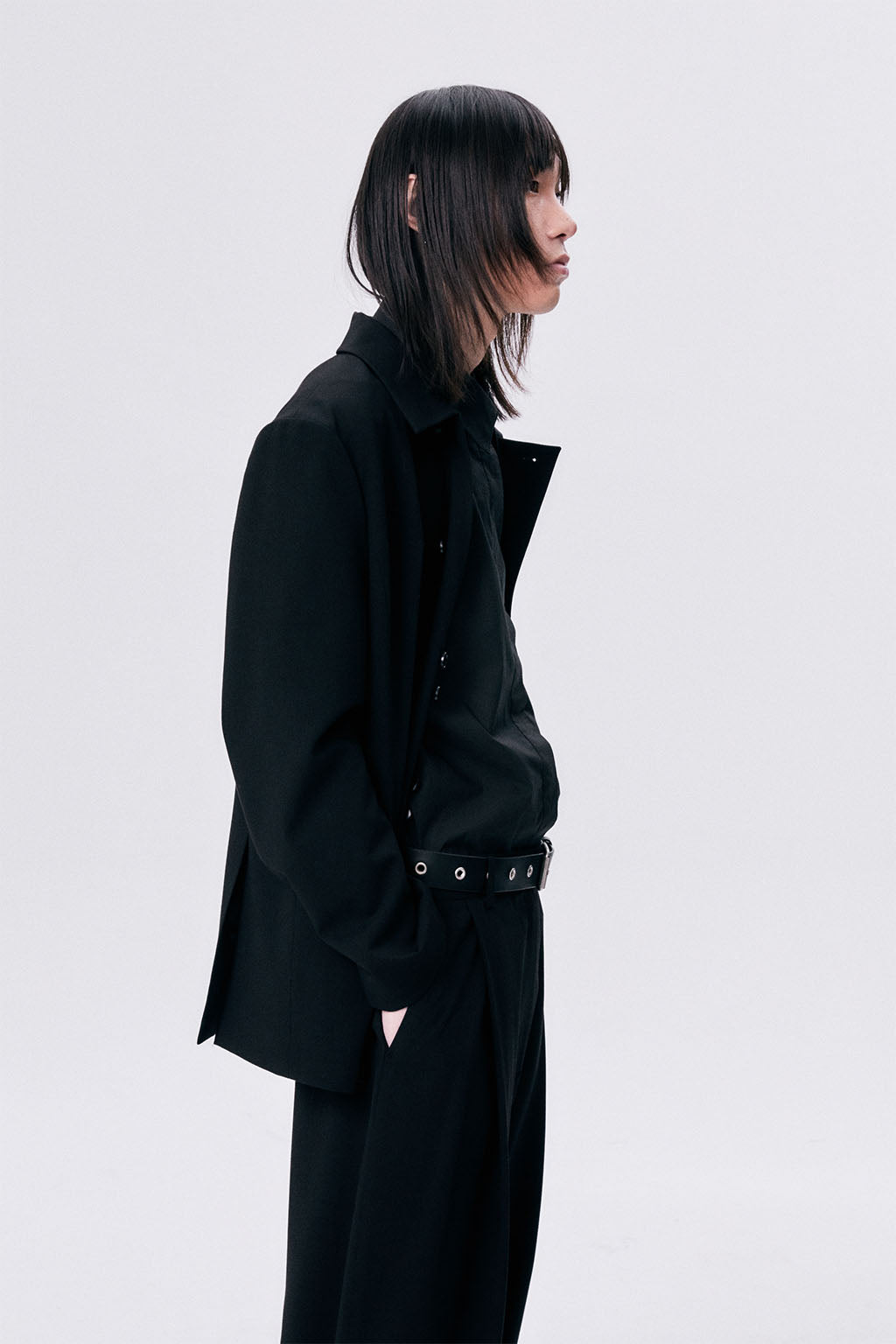 UNBALANCE COLLAR JACKET / BLACK