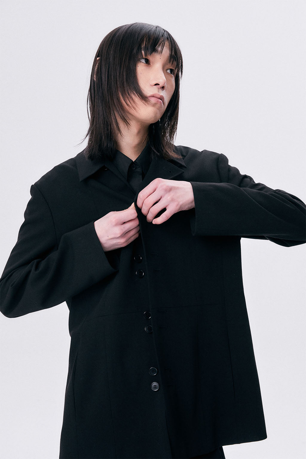 UNBALANCE COLLAR JACKET / BLACK