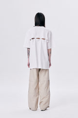 WAVE BACK YOKE OVERSIZED TEE / WHITE