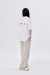 WAVE BACK YOKE OVERSIZED TEE / WHITE