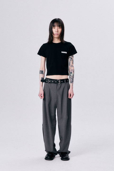 WAVE BACK YOKE TIGHT TEE / BLACK