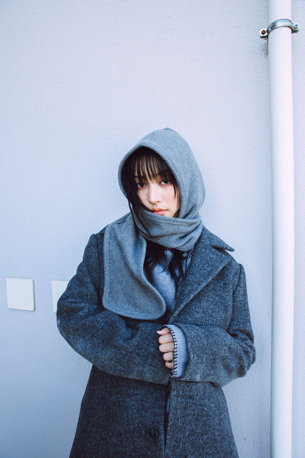 HOOD MUFFLER / GRAY