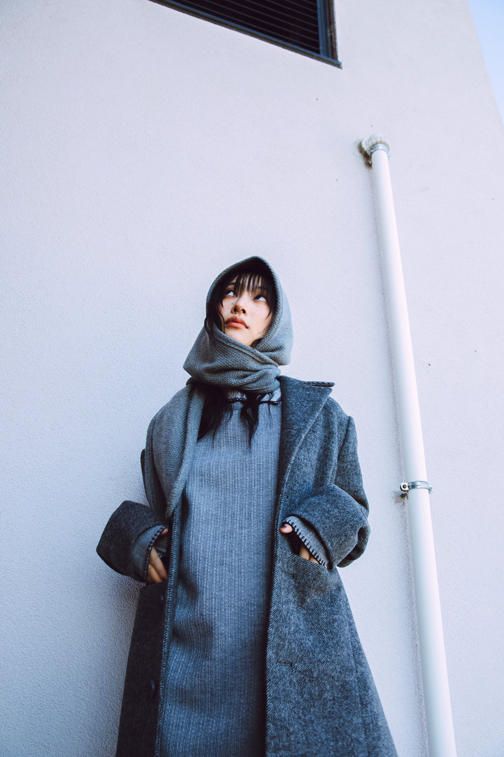 HOOD MUFFLER / GRAY