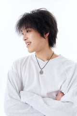 V NECK PIQUE RAGLAN TEE / WHITE