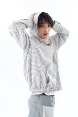 CHECK HOODED SHIRT / ECRU