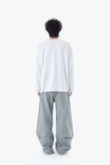 V NECK PIQUE RAGLAN TEE / WHITE