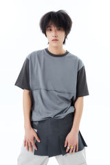 MICRO BUCKLE SKIRT / GRAY