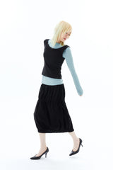 2-WAY JERSEY SKIRT / BLACK