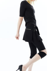 SHEER CHECK LEGGINGS / BLACK