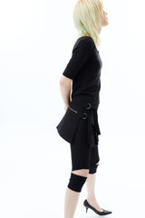 MICRO BUCKLE SKIRT / BLACK