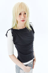 SIDE SLIT BALLERINA TEE / WHITE