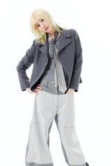DOUBLE-BUTTON JACKET / GRAY