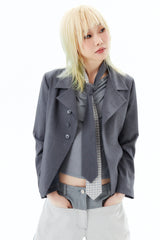 DOUBLE-BUTTON JACKET / GRAY