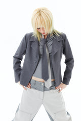 DOUBLE-BUTTON JACKET / GRAY