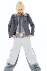 DOUBLE-BUTTON JACKET / GRAY