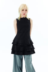 RIBBON TIE DRESS / BLACK