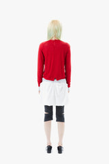 SHEER BUTTON CARDIGAN / RED